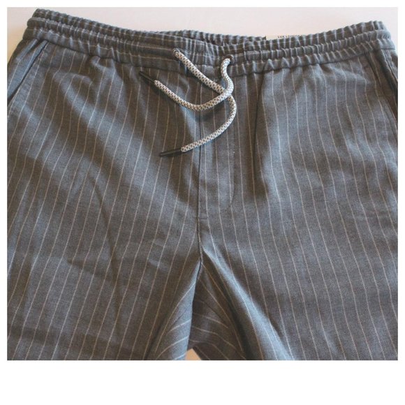 Tasso Elba Mens Stretch Lounge Pants Drawstring Pinstripe Gray S - Picture 6 of 8